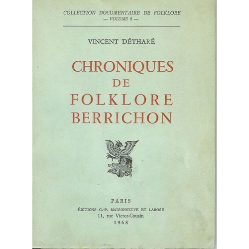 Chroniques de Folklore berrichon Littérature Rakuten