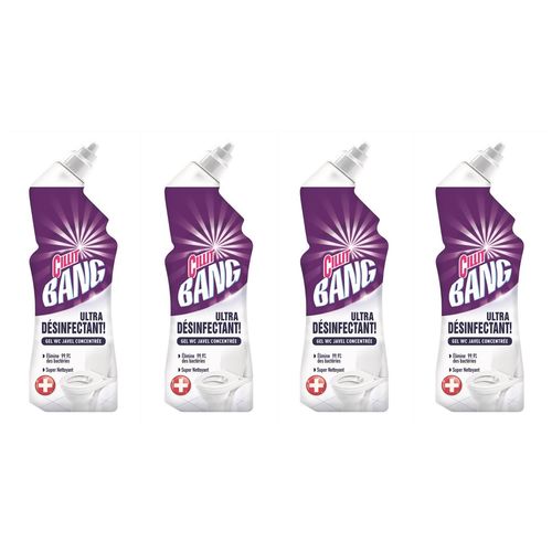 Cillit Bang Lot De 4 Gels Wc Nettoyant Surpuissant Javel - 750 Ml