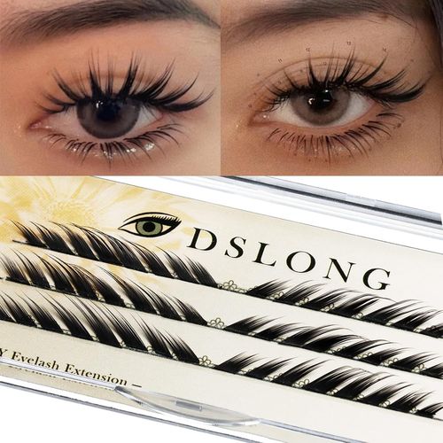 Cils Individuels Fox Eyelashes, 48 Extensions De Cils ?Il De Chat Diy, Cils 3d Ailes D'ange, Faux Cils Effet Lifting, Cils Fins Et Pointus Rutilisables (S07)