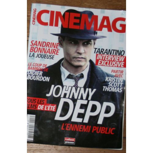 Cinemag 3 Johnny Depp 6p Tarantino 4p Melanie Laurent 2p Kristin Scott Thomas 4p Kate Winslet 2p Bacri 2p Didier Bourdon 4p Sandrine Bonnaire 4p Kevin Kline 2p Sylvie Testud 2p Lhermitte 6p Brel 4p Virginie Efira 2p Diane Kruger 2p 3