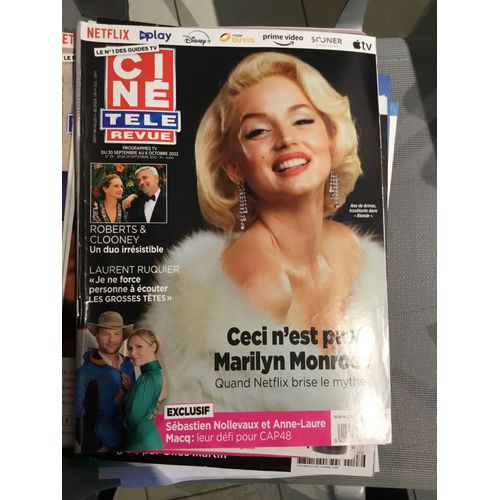 Cinetelerevue Belge 39 2022 Ana De Armas Marilyn Monroe Isabelle Adjani Julia Roberts Julie De Bona Craig David Sofia Essaidi La Franois Marg Helgenberger Jeff Bridges Ruquier Clooney