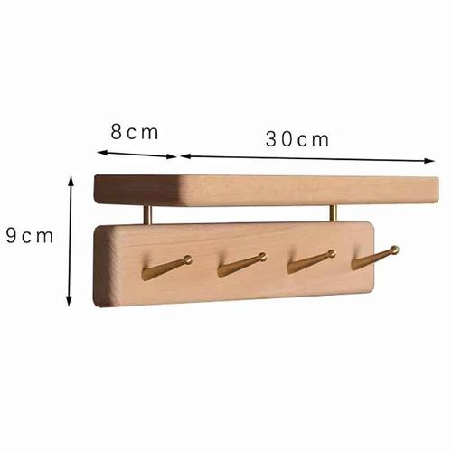 Cintre Mural En Bois Multifonctionnel,Organisateurs De Hall D'entre,Rangement De Vtements Pour Chambre  Coucher - Type Beech-4 Hooks