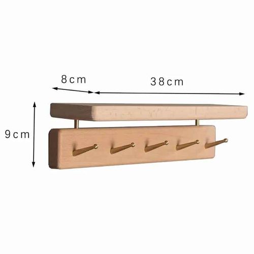 Cintre Mural En Bois Multifonctionnel,Organisateurs De Hall D'entre,Rangement De Vtements Pour Chambre  Coucher - Type Beech-5 Hooks