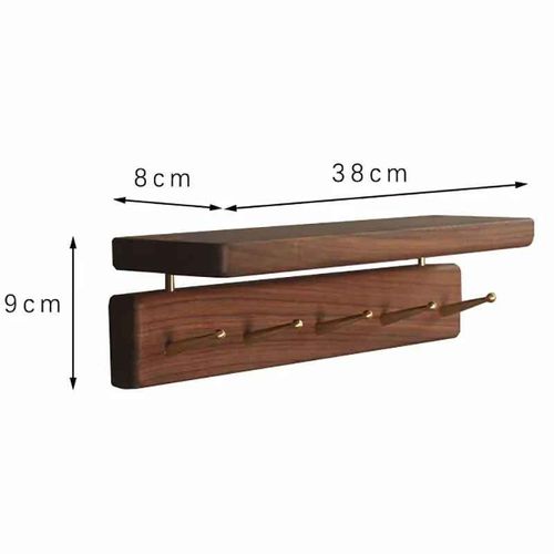 Cintre Mural En Bois Multifonctionnel,Organisateurs De Hall D'entre,Rangement De Vtements Pour Chambre  Coucher - Type Black Walnut-5 Hooks