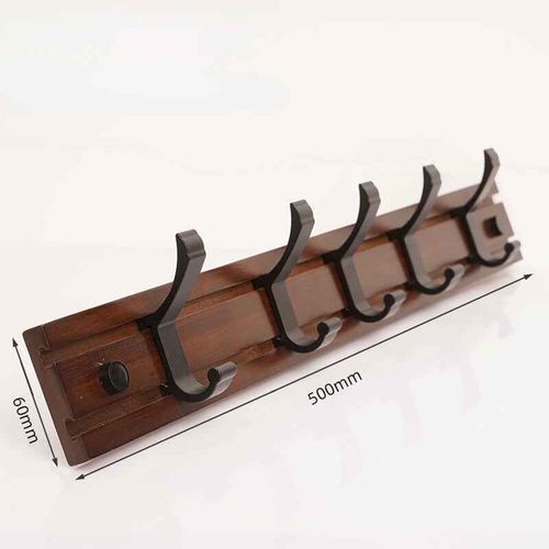 Cintre Mural En Bois Pour Salon,Manteau,Meubles De Hall D'entre,Cintres Pour Vtements De Face,Gain De Place - Type B 5 Hook