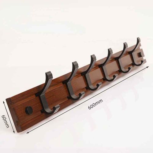 Cintre Mural En Bois Pour Salon,Manteau,Meubles De Hall D'entre,Cintres Pour Vtements De Face,Gain De Place - Type B 6 Hook