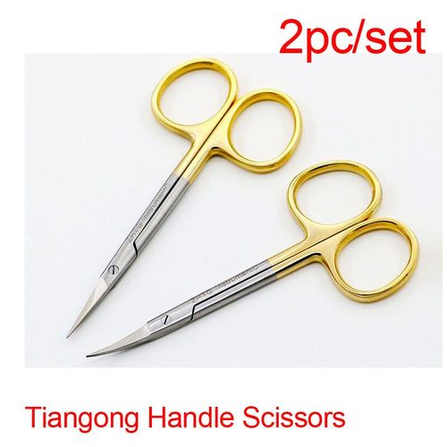 Ciseaux  Double Paupire 2 Pice/Ensemble,Ciseaux  ?il Ouvert,Outils  Double Paupire,Poigne De 10cm - Type Black