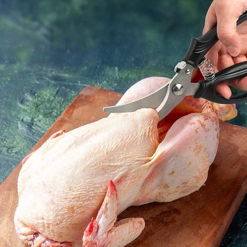 Ciseaux  Volaille, Ciseaux De Cuisine Robustes - Ciseaux  Os Antirouille Pour Couper Le Poulet Et Hacher Les Lgumes - Ciseaux  Viande De Poulet Pour Professionnels - Noir