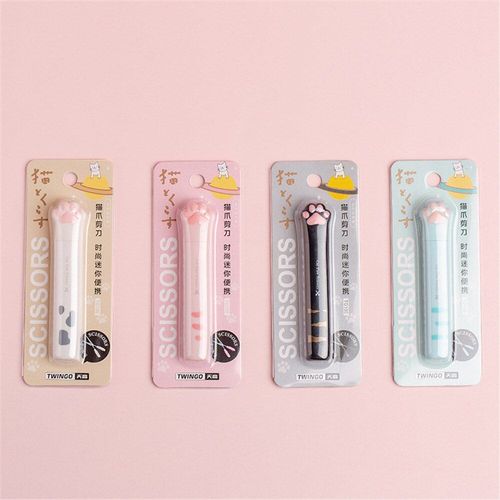 Ciseaux En Forme De Stylo Patte De Chat Mignon, Bricolage, Coupe-Papier Manuel, Couteau Utilitaire, Ciseaux De Poche Portables, Couteau Kawaii  Tte Ronde