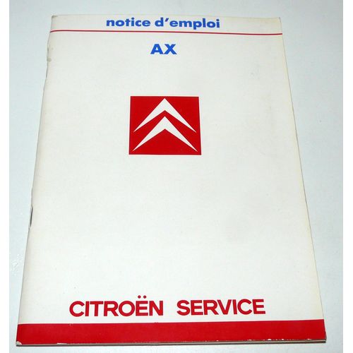 Citron A X, Notice D'emploi De 1987