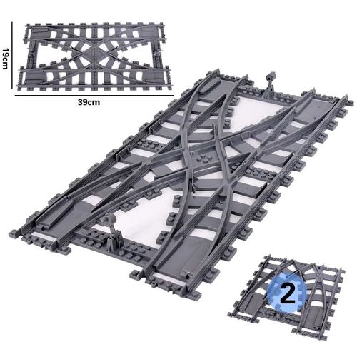 City Train Rail Crossing Track Pour Enfants,R64,Soft Tracks,Cruved Straight Railway Importer Dcennie Ks,Bricks, Toys For Boys - Type 1 Set Two-Way Change