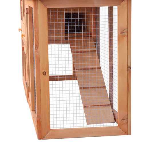 Clapier Cage  Lapins Rongeurs 2 Niveaux 3 Portes Verrouillables Tiroir  Djection 145l X 45l X 85h Cm Bois Massif Sapin