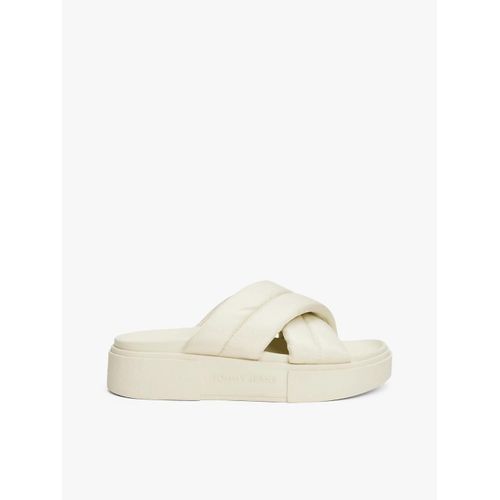 Claquettes Compenses  Brides Rembourres Tjw Flatform Sandal/Newsprint Beige - 36