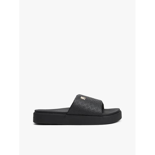 Claquettes Compenses  Monogramme Th Gaufr Platform Monogram Poolslide/Black - 38
