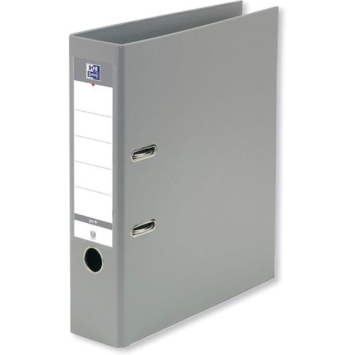 Classeur  Levier Smart Pro+ A4xl Dos 80mm 2 Anneaux Couverture Polypro Remborde Gris, 28,3 X 32 X 8 Cm