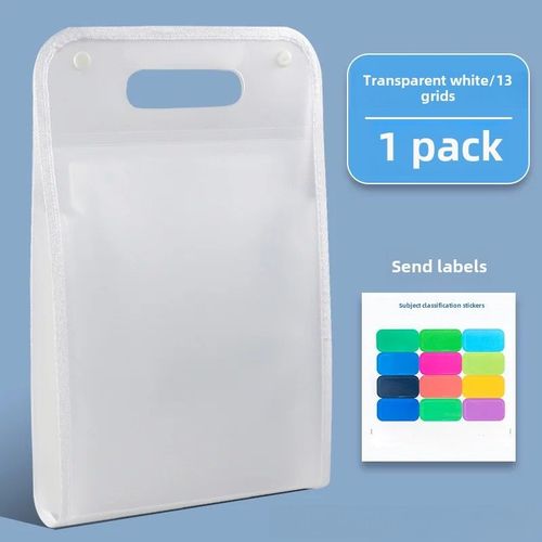 Classeur A4 En Accordon Pour Documents D'tudiant,Classement Vertical Multicouche,Sac De Rangement Pour Papier Dveloppe - Type Blanc