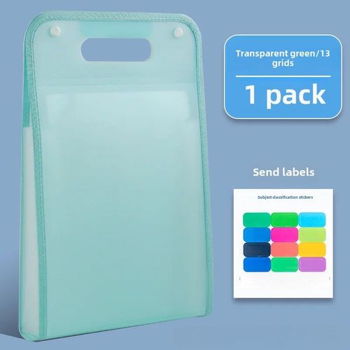 Classeur A4 En Accordon Pour Documents D'tudiant,Classement Vertical Multicouche,Sac De Rangement Pour Papier Dveloppe - Type Vert