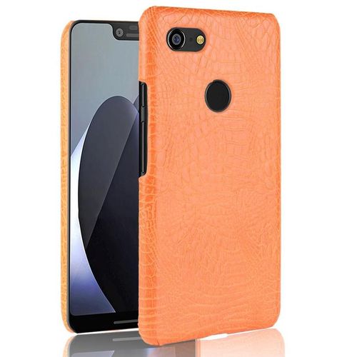 Classique lgant tui Pour Google Pixel 3 Xl Anti raflure Housse De Protection Compatibilit Mode Classique D'alligator - Couleur Orange