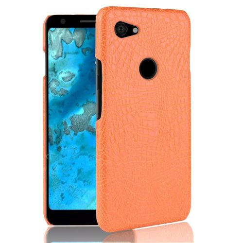 Classique lgant tui Pour Google Pixel 3a Housse De Protection Compatibilit Anti raflure Mode Classique D'alligator - Couleur Orange
