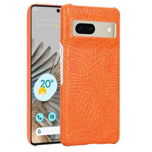 Classique lgant tui Pour Google Pixel 7 Anti raflure Compatibilit Housse De Protection Mode Classique D'alligator - Couleur Orange
