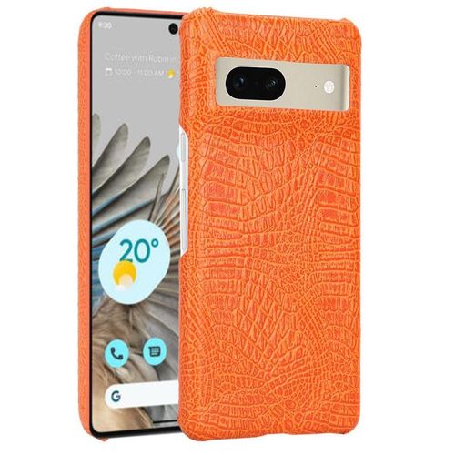Classique lgant tui Pour Google Pixel 7 Compatibilit Housse De Protection Mode Classique D'alligator Anti raflure - Couleur Orange