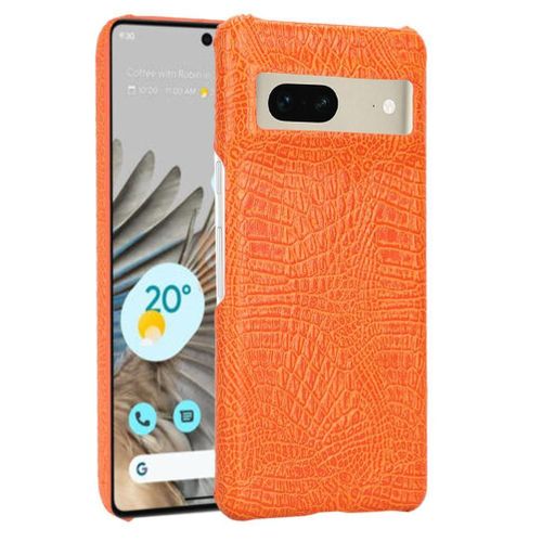 Classique lgant tui Pour Google Pixel 7 Housse De Protection Anti raflure Compatibilit Mode Classique D'alligator - Couleur Orange