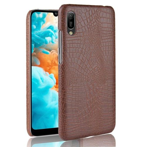 Classique lgant tui Pour Huawei Y6 Pro 2019 Compatibilit Housse De Protection Mode Classique D'alligator Anti raflure - Le Brun