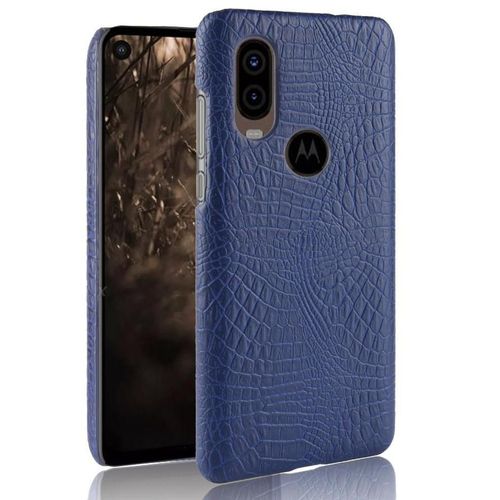 Classique lgant tui Pour Motorola One Vision Compatibilit Mode Classique D'alligator Anti raflure Housse De Protection - Bleu
