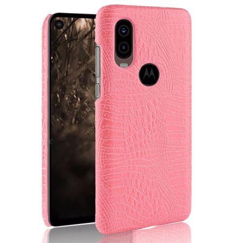 Classique lgant tui Pour Motorola One Vision Compatibilit Mode Classique D'alligator Anti raflure Housse De Protection - Couleur Rose