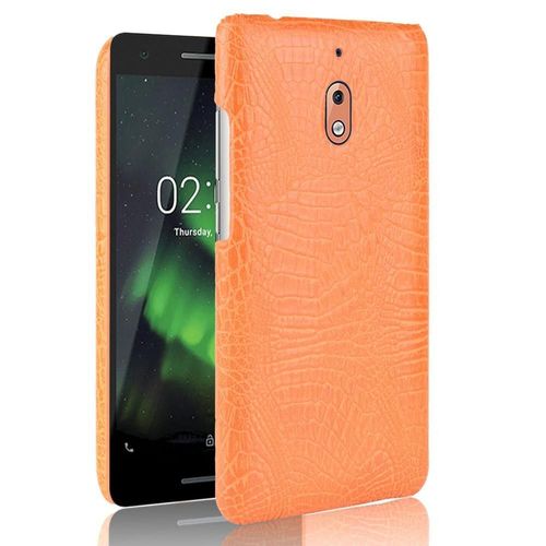 Classique lgant tui Pour Nokia 2.1 Anti raflure Housse De Protection Mode Classique D'alligator Compatibilit - Couleur Orange