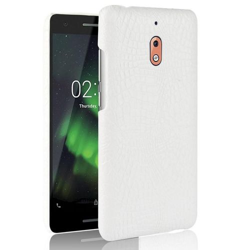 Classique lgant tui Pour Nokia 2.1 Compatibilit Mode Classique D'alligator Anti raflure Housse De Protection - Blanc
