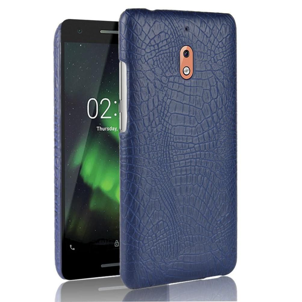 Classique lgant tui Pour Nokia 2.1 Compatibilit Mode Classique D'alligator Anti raflure Housse De Protection - Bleu