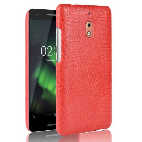 Classique lgant tui Pour Nokia 2.1 Compatibilit Mode Classique D'alligator Anti raflure Housse De Protection - Rouge