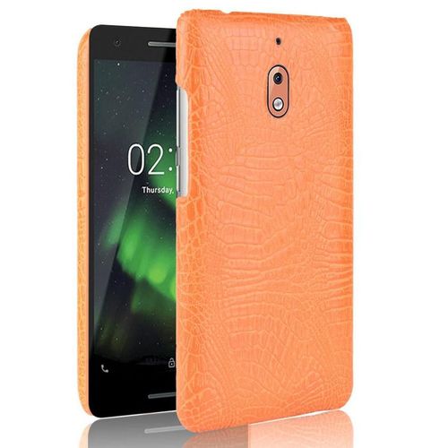 Classique lgant tui Pour Nokia 2.1 Mode Classique D'alligator Compatibilit Anti raflure Housse De Protection - Couleur Orange