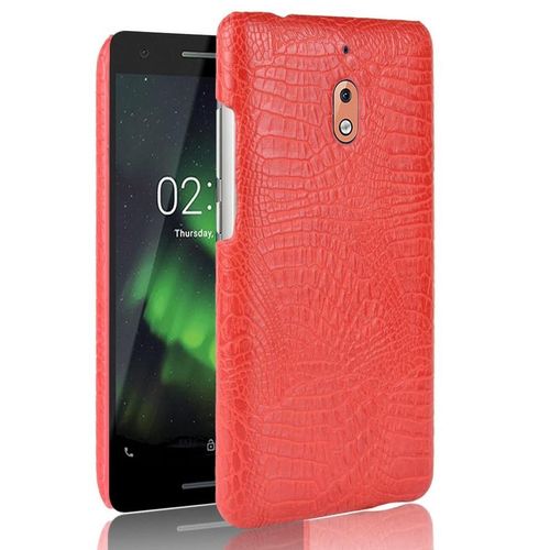 Classique lgant tui Pour Nokia 2.1 Mode Classique D'alligator Compatibilit Anti raflure Housse De Protection - Rouge