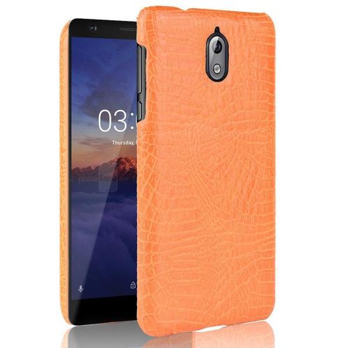 Classique lgant tui Pour Nokia 3.1 Housse De Protection Anti raflure Compatibilit Mode Classique D'alligator - Couleur Orange