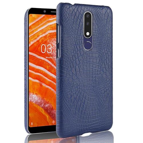 Classique lgant tui Pour Nokia 3.1 Plus Anti raflure Housse De Protection Compatibilit Mode Classique D'alligator - Bleu
