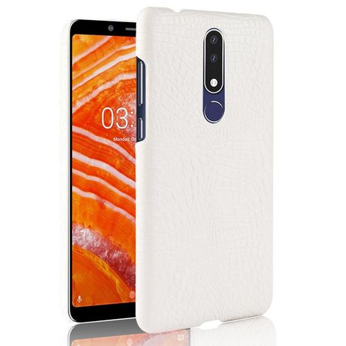 Classique lgant tui Pour Nokia 3.1 Plus Anti raflure Mode Classique D'alligator Compatibilit Housse De Protection - Blanc
