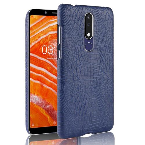 Classique lgant tui Pour Nokia 3.1 Plus Anti raflure Mode Classique D'alligator Compatibilit Housse De Protection - Bleu