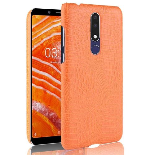 Classique lgant tui Pour Nokia 3.1 Plus Anti raflure Mode Classique D'alligator Compatibilit Housse De Protection - Couleur Orange