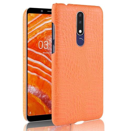 Classique lgant tui Pour Nokia 3.1 Plus Compatibilit Housse De Protection Mode Classique D'alligator Anti raflure - Couleur Orange