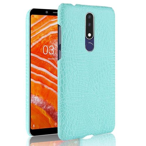 Classique lgant tui Pour Nokia 3.1 Plus Compatibilit Housse De Protection Mode Classique D'alligator Anti raflure - Vert