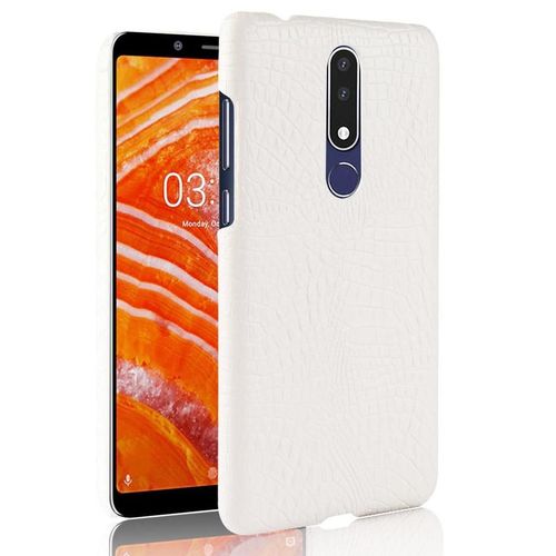 Classique lgant tui Pour Nokia 3.1 Plus Mode Classique D'alligator Compatibilit Housse De Protection Anti raflure - Blanc