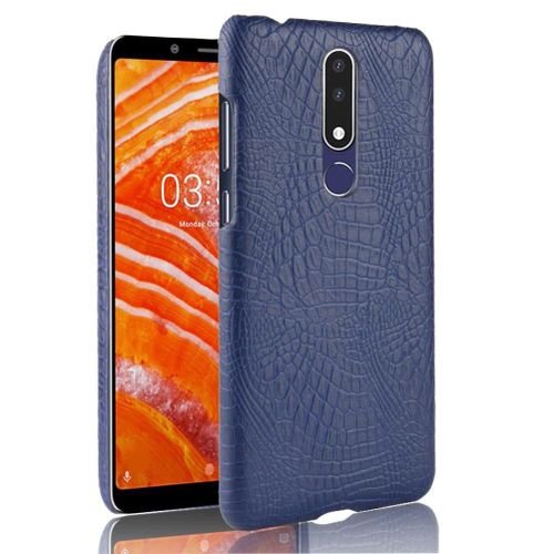 Classique lgant tui Pour Nokia 3.1 Plus Mode Classique D'alligator Compatibilit Housse De Protection Anti raflure - Bleu