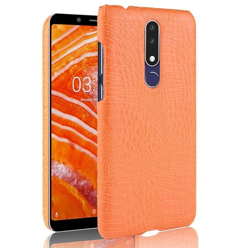 Classique lgant tui Pour Nokia 3.1 Plus Mode Classique D'alligator Compatibilit Housse De Protection Anti raflure - Couleur Orange