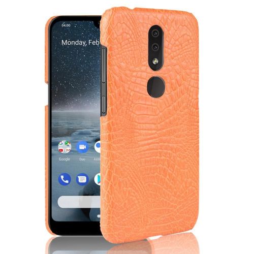 Classique lgant tui Pour Nokia 4.2 Anti raflure Housse De Protection Compatibilit Mode Classique D'alligator - Couleur Orange