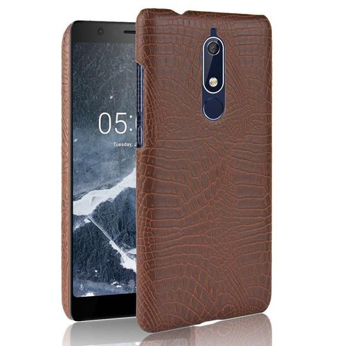 Classique lgant tui Pour Nokia 5.1 Compatibilit Anti raflure Mode Classique D'alligator Housse De Protection - Le Brun