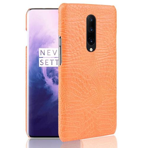 Classique lgant tui Pour Oneplus 7 Pro Anti raflure Housse De Protection Compatibilit Mode Classique D'alligator - Couleur Orange
