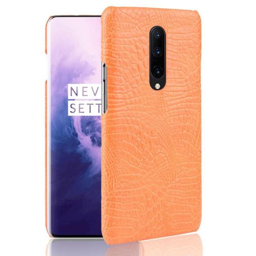 Classique lgant tui Pour Oneplus 7 Pro Housse De Protection Compatibilit Mode Classique D'alligator Anti raflure - Couleur Orange