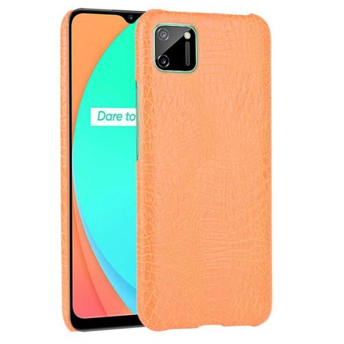 Classique lgant tui Pour Realme C11 Housse De Protection Anti raflure Compatibilit Mode Classique D'alligator - Couleur Orange